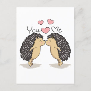Niedliche Kissing-Igel Postkarte