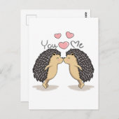 Niedliche Kissing-Igel Postkarte (Vorne/Hinten)