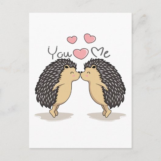 Niedliche Kissing-Igel Postkarte (Vorderseite)