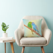 Niedliche Kissingbudgien - Acryl auf pastellfarben Kissen (Stuhl )