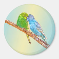 Niedliche Kissingbudgien - Acryl auf pastellfarben