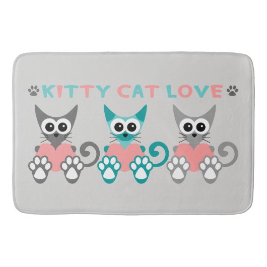 Niedliche Kitekatze Custom Large Bath Mat Badematte (Vorderseite)
