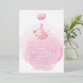 Niedliche kitschig rosa Wasserfarbe für Girl Dusch Folieneinladung (Stehend vorne)