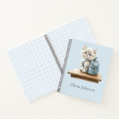 Niedliche Kitte mit Backpack Personalisiert Notebo Notizblock (Innenseite)