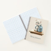 Niedliche Kitte mit Backpack Personalisiert Notebo Notizblock (Innenseite)