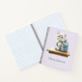 Niedliche Kitte mit Backpack Personalisiert Notebo Notizblock (Innenseite)