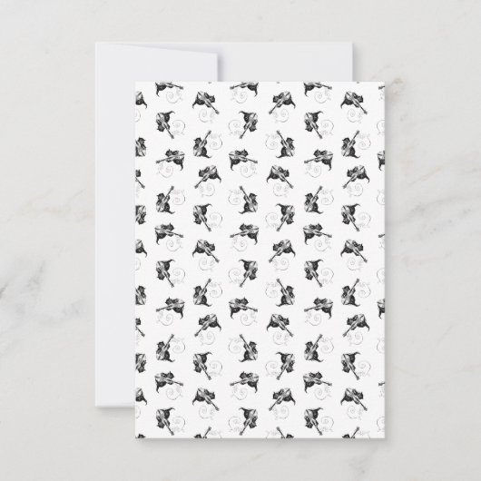 Niedliche Kitte mit Violine und Cat Music Dankeskarte (Vorderseite)