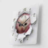 Niedliche Kitte Quadratische Wanduhr (Winkel)