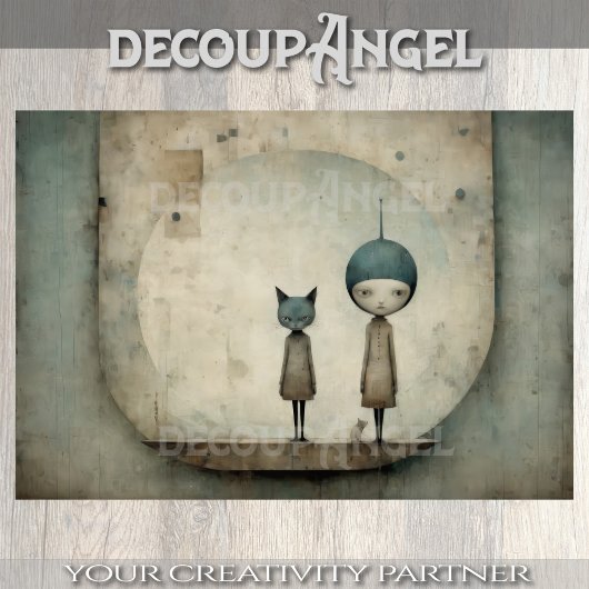 Niedliche Kitten Buddies - Decoupage - Seidenpapier