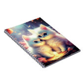 Niedliche Kitten Cat & Light mit Schmetterlingen F Notizblock (Rechte Seite)