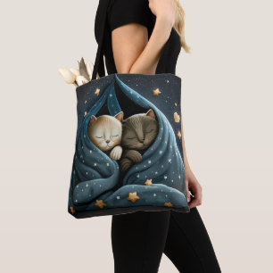 NIEDLICHE KITTEN, DIE IN BLANKETS UNTER STERNEN SC TASCHE