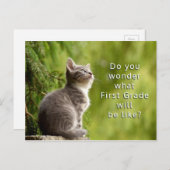Niedliche Kitten Elementarschüler Begrüßung Postka Postkarte (Vorne/Hinten)