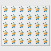 Niedliche Kitten Flying mit Regenschirm Geschenkpapier (Flach)