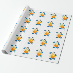 Niedliche Kitten Flying mit Regenschirm Geschenkpapier