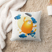 Niedliche Kitten Flying mit Regenschirm Kissen (Decke)