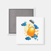 Niedliche Kitten Flying mit Regenschirm Magnet (Vorderseite/Rückseite)