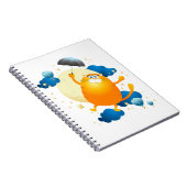 Niedliche Kitten Flying mit Regenschirm Notizblock (Rechte Seite)