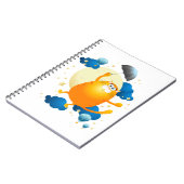 Niedliche Kitten Flying mit Regenschirm Notizblock (Linke Seite)