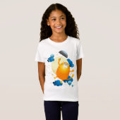 Niedliche Kitten Flying mit Regenschirm T-Shirt (Vorne ganz)