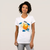 Niedliche Kitten Flying mit Regenschirm T-Shirt (Vorne ganz)