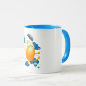 Niedliche Kitten Flying mit Regenschirm Tasse (VorderseiteRechts)