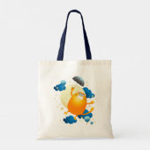 Niedliche Kitten Flying mit Regenschirm Tragetasche (Rückseite)