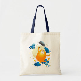 Niedliche Kitten Flying mit Regenschirm Tragetasche