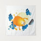 Niedliche Kitten Flying mit Regenschirm Wandteppich (Vorderseite (Horizontal))