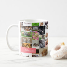 Niedliche Kitten Foto Montage Korallenrosa Katzenk