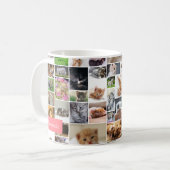 Niedliche Kitten Foto Montage Korallenrosa Katzenk Kaffeetasse (Vorderseite Links)