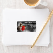 Niedliche Kitten Red giftbox Festanschrift Adressaufkleber (Insitu)