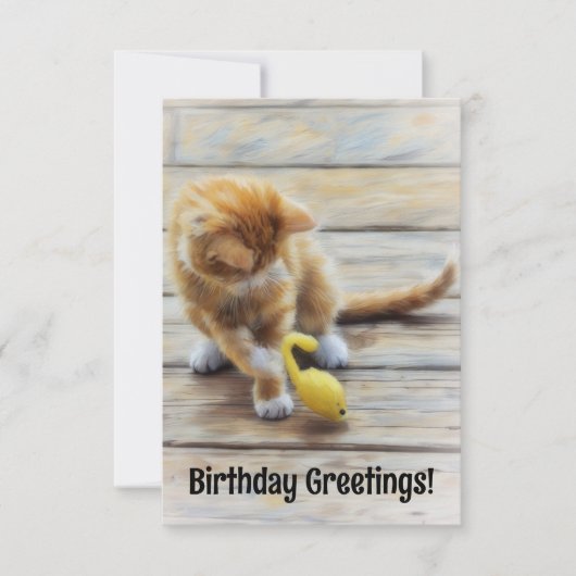 Niedliche Kitten Spaß zum Geburtstag Flat Card Dankeskarte (Vorderseite)