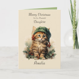 Niedliche Kitten Tochter Weihnachtskarte Dankeskarte