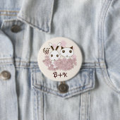 Niedliche Kitten und Bunny Animal Friends Girls Ki Button (Beispiel)