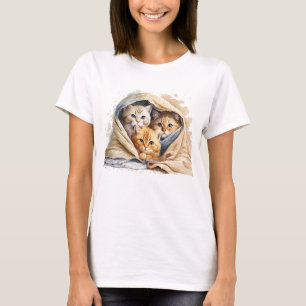 NIEDLICHE KITTEN UNTER PASTEL BLANKETS T-Shirt