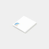 Niedliche Kittenkatze unter blauem Schirm Postleit Post-it Klebezettel (angewinkelt)