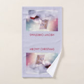 Niedliche Kittenruhe auf einer Weihnachtsmannmütze Badhandtuch Set (Handtuch)