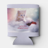 Niedliche Kittenruhe auf einer Weihnachtsmannmütze Dosenkühler (Rückseite)