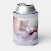Niedliche Kittenruhe auf einer Weihnachtsmannmütze Dosenkühler (Kanne Rückseite)