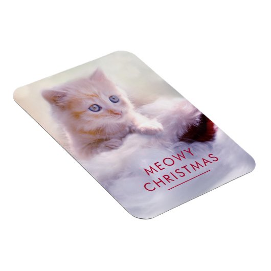 Niedliche Kittenruhe auf einer Weihnachtsmannmütze Magnet (Rechte Seite)