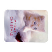 Niedliche Kittenruhe auf einer Weihnachtsmannmütze Magnet (Horizontal)