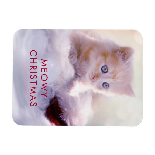 Niedliche Kittenruhe auf einer Weihnachtsmannmütze Magnet (Horizontal)