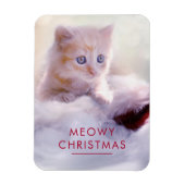 Niedliche Kittenruhe auf einer Weihnachtsmannmütze Magnet (Vertikal)