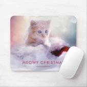 Niedliche Kittenruhe auf einer Weihnachtsmannmütze Mousepad (Mit Mouse)