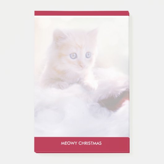 Niedliche Kittenruhe auf einer Weihnachtsmannmütze Post-it Klebezettel (Vorderseite)