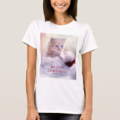 Niedliche Kittenruhe auf einer Weihnachtsmannmütze T-Shirt (Vorderseite)