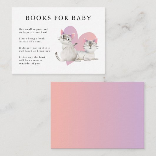 Niedliche Kittens Twins Baby Showbücher Begleitkarte (Vorne/Hinten)