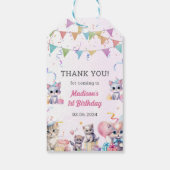 Niedliche Kitty Cat 1. Geburtstag Party Geschenket Geschenkanhänger (Rückseite)