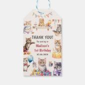 Niedliche Kitty Cat 1. Geburtstag Party Geschenket Geschenkanhänger (Rückseite)