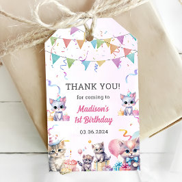 Niedliche Kitty Cat 1. Geburtstag Party Geschenket Geschenkanhänger